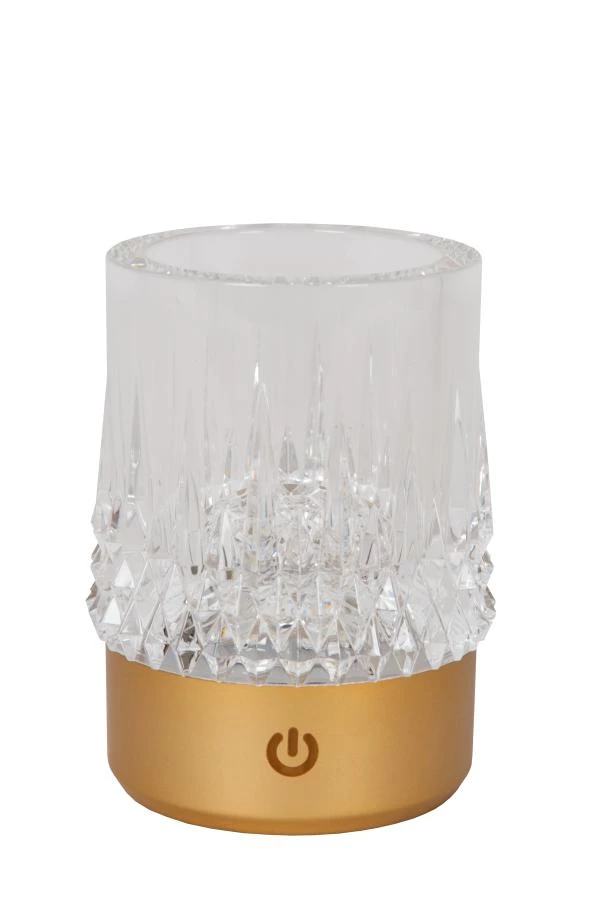 Lucide LILY - wiederaufladbare Tischlampe - Akku/Batterie - Ø 8 cm - LED Dim to warm - 1x3W 2700K/3000K - Mattes Gold / Messing - Set von 3 - ausgeschaltet